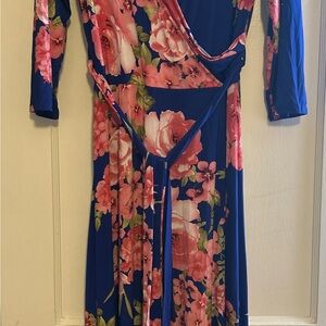 Floral Blue and Pink Women's Dress